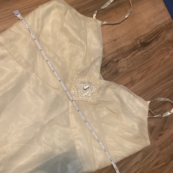 Beautiful Babydoll Blouse Tank Top Elegant Cream Pearl - Picture 8 of 9